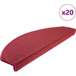 vidaXL Изтривалки за стълби, 20 бр. , 65x24x4 см, червени, полукръгли, големи (3365794)