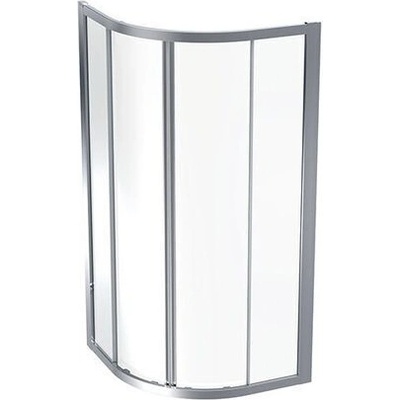 Geberit Geo čtvrtkruhový , 90x90x190 cm, sklo transparent, rám stříbřitá 560.121.00.2