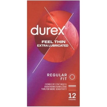 Durex Feel Thin Extra Lubricated 12 ks