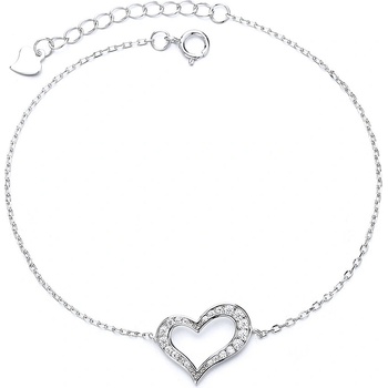 DELIS Сребърна гривна, jw673, дизайн на сърце, с родиево покритие (jw673)