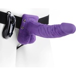 Pipedream Fetish Fantasy 7" Vibrating Hollow Strap-On with Balls Purple