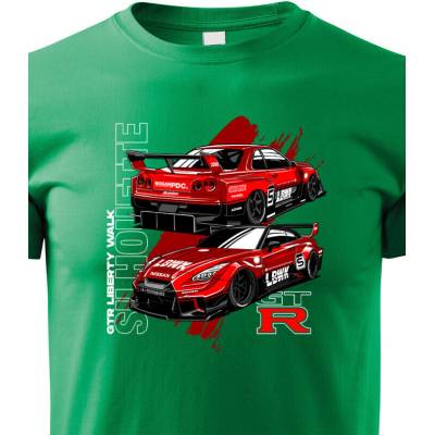 Dětské tričko Nissan GTR ZelenáCanvas Dětské tričko Bezvatriko.cz 1849