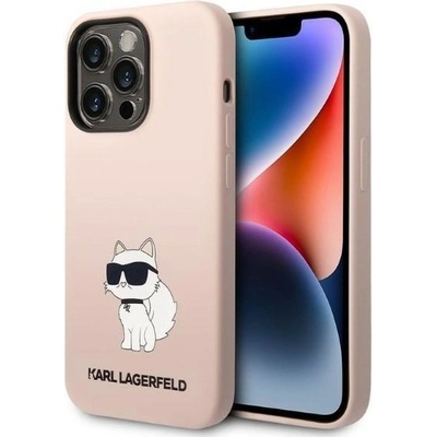 KARL LAGERFELD Кейс Karl Lagerfeld KLHCP14XSNCHBCP за iPhone 14 Pro Max 6.7", твърд, розов / розов, Silicone Choupette (3666339086718)