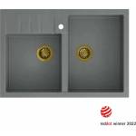 Quadron Вградена композитна мивка Quadron Bill 120, сиво-златна, 90x62 см (HCQB9062U5_PVDG1) Мивка за вграждане