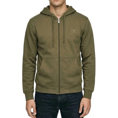 Lee Cooper Originals na zips kapucňou olivová