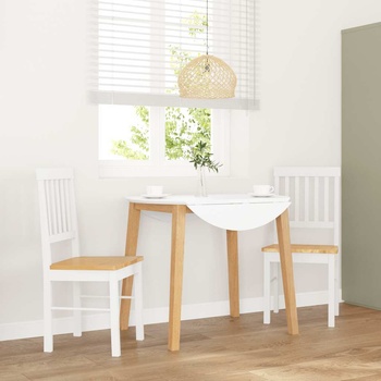 vidaXL трапезни столове 2 бр. бяла масивна дървесина гума (4102430)