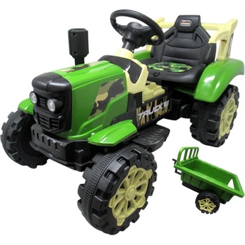 R-Sport elektrický traktor s vlečkou C2 zelená