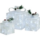 vidaXL Dekoratívne vianočné krabičky 3 ks biele dovnútra aj von