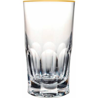 Glamour Crystal Broušená sklenice se zlaceným okrajem 2 x 230 ml