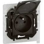 Legrand - Външна безрамкова домашна розетка 250V/16A NILOE IP44 черна (LR0003)