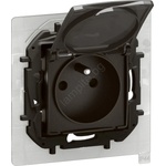 Legrand - Външна безрамкова домашна розетка 250V/16A NILOE IP44 черна (LR0003)