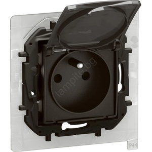 Legrand - Външна безрамкова домашна розетка 250V/16A NILOE IP44 черна (LR0003)