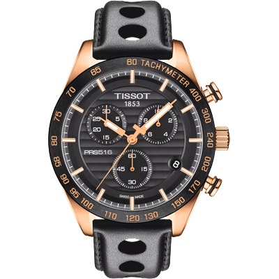 Tissot Мъжки часовник Tissot PRS 516 Chronograph 100.417. 36.051. 00, Черен / Златен (TIS100.417.36.051.00)