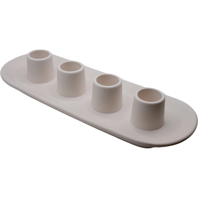 VOJA HOME Svícen TITANOR pro 4 svíce, Ø kalíšek 2,3 cm, 25 × 10 × 5 cm Barva: Bílá