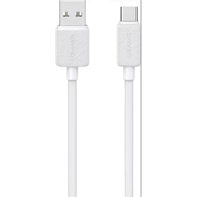 USAMS Кабел за бързо зареждане и данни USAMS US-SJ688 Type-C 3A, 1 метър, бял (SJ688USB02)