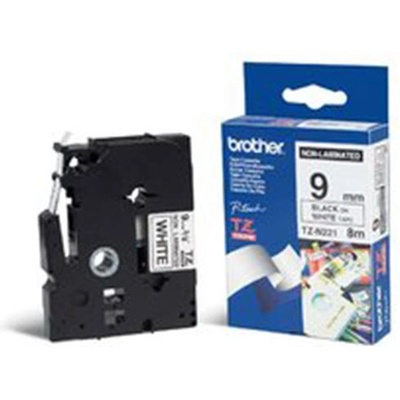 Páska do štítkovače Brother TZE-N221 9mm černý tisk/bílý podklad