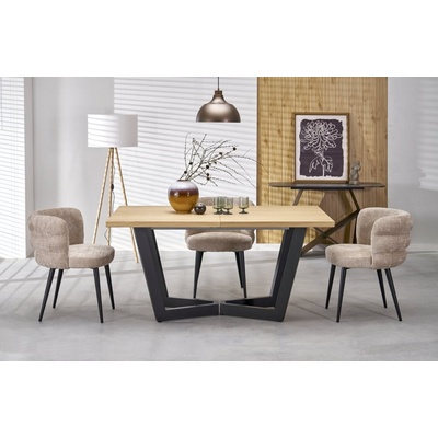 Halmar Rozkládací MASSIVE 2 160(250) x 90 dub přírodní/černá