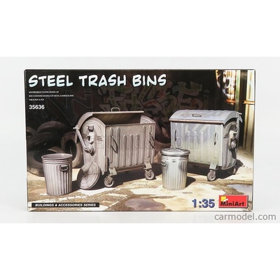 Miniart Accessories Steel Trash Bins 1:35