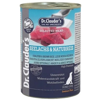 Dr.Clauder's Selected Meat Seelachs Naturreis -американска треска и кафяв ориз, 3 броя х 400 гр