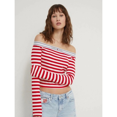 Tommy Jeans Tričko s dlouhým rukávem DW0DW18147 červená