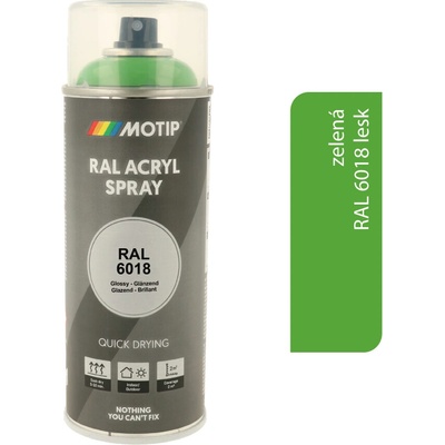 Motip Acryl 400 ml RAL 6018 lesk