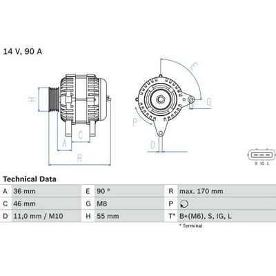 generátor BOSCH 0 986 082 770