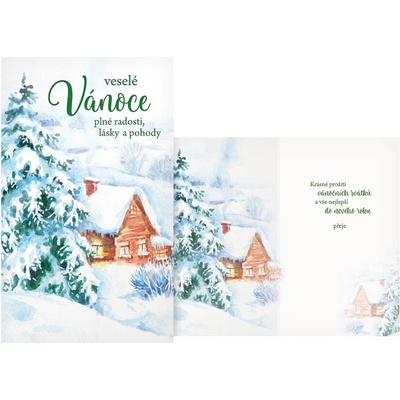 Vánoční přání V24-468, malovaná chatka