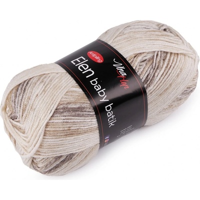 Prima-obchod Pletací příze Elen baby batik 100 g, barva 1 (5112) béžová světlá