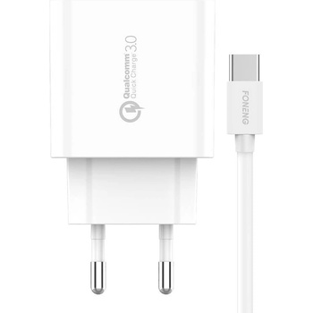 FONENG Адаптер Foneng EU46, USB, QC3.0, 18W, с USB към USB Type-C кабел (EU46 Type-C)