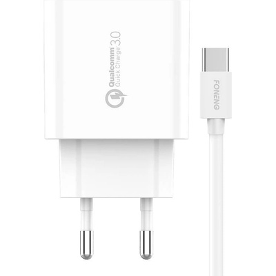 FONENG Адаптер Foneng EU46, USB, QC3.0, 18W, с USB към USB Type-C кабел (EU46 Type-C)