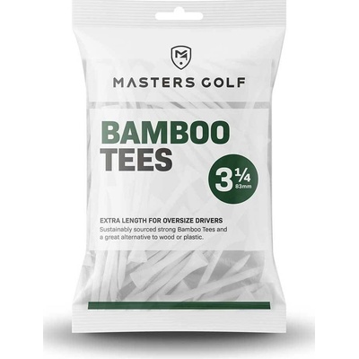 Masters Golf Bamboo Tees 3 1/4 White Bag 15ks biela
