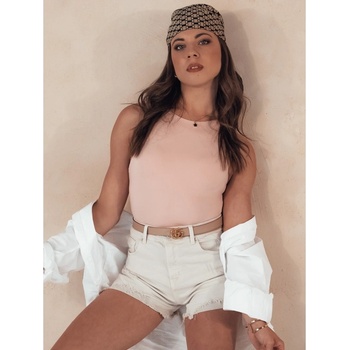 Dstreet Dámské šortky POPGLAM SY0384 BÉŽOVÁ