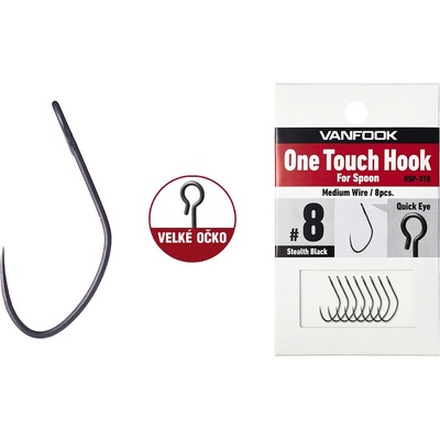 Vanfook Bezprotihrotý jednoháček na plandavky OSP-31B Vel.8, 8 ks