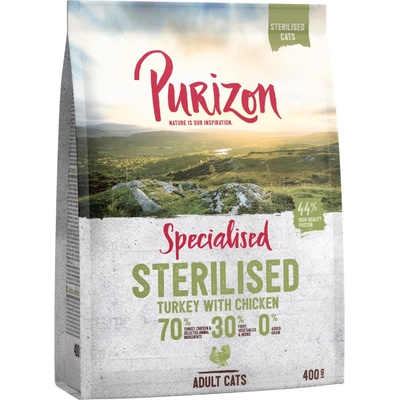 Purizon 15% намаление! 2 x 400 г Purizon за котки на специална цена! - Adult Sterilised с пуешко и пилешко