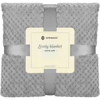 Springos polyester šedá Deka 220x200