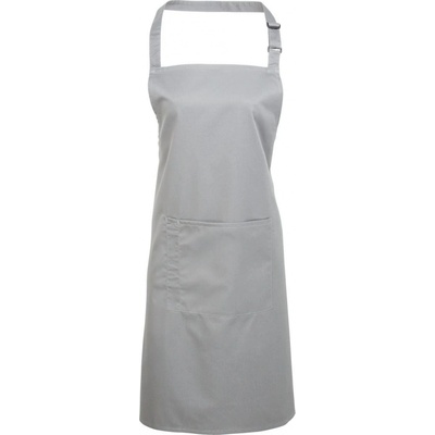 Premier Workwear Keprová pracovní zástěra s kapsou z kolekce Colours Collection šedá světlá stříbrná Pantone 428C 72x86cm PW154