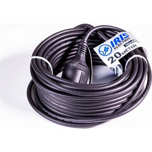 Iris Electric IEEC-20M-16A/250V Външен удължител 20 m 16A/250V, H05RR-F, IP44, черен (IEEC-20M-16A/250V)