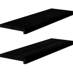 vidaXL Прозоречни первази, 2 бр, кафяво-черни, 80x25x2 см, дъб масив (4009182)