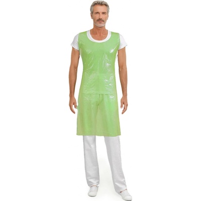2P Servis Zástěra igelitová PE 75x125cm 75x125 cm zelená 100% PE