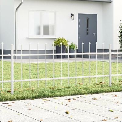 vidaXL Zahradní plot 7 pcs Bílá 11,9 x 0,6 m Práškově lakovaná ocel