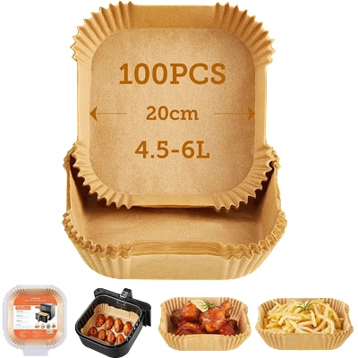 COSORI Хартиени подложки за фритюрник с горещ въздух Cosori, 20 х 20 см, 100 броя (210014)
