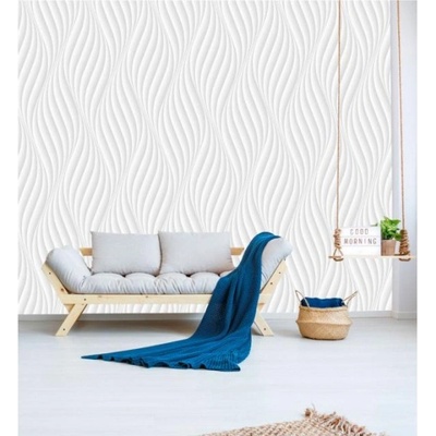 DIMEX ART Луксозна флизелинова тапета бели вертикални вълни