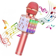 Karaoke mikrofon s reproduktorem a podsvícením WS858L růžově zlatý