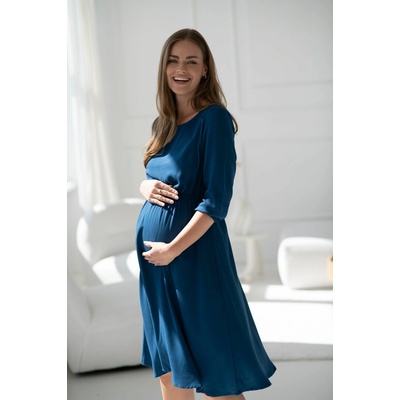 Těhotenské kojící šaty 3/4 rukáv Lovely Midi Dress Poseidon