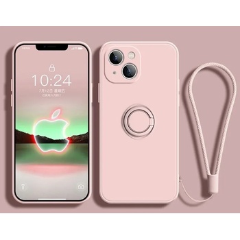 IPhone Кейс Vennus Silicone Ring за IPhone 14, Метален ринг, Защита около камерата, Светло розов (3638)