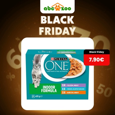 Purina One Indoor mini filetky s kuraťom teľacím a tuniakom 12 x 85 g