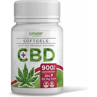 Euphoria CBD kapsle SoftGels 900 mg širokospektrální 30 ks x 30 mg
