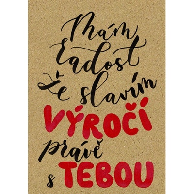 Baloušek BeBechy - přání Výročí, A6, kraftový papír