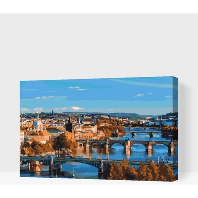 Painting Queens Painting Queens Výhled na Prahu 2 40 x 60 cm vypnuté plátno na rám PBN/VIEWOFPRAGUE/40X60/W