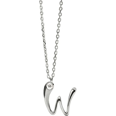 PDPaola Strieborný náhrdelník písmeno "W" Initial CO02-B96-U